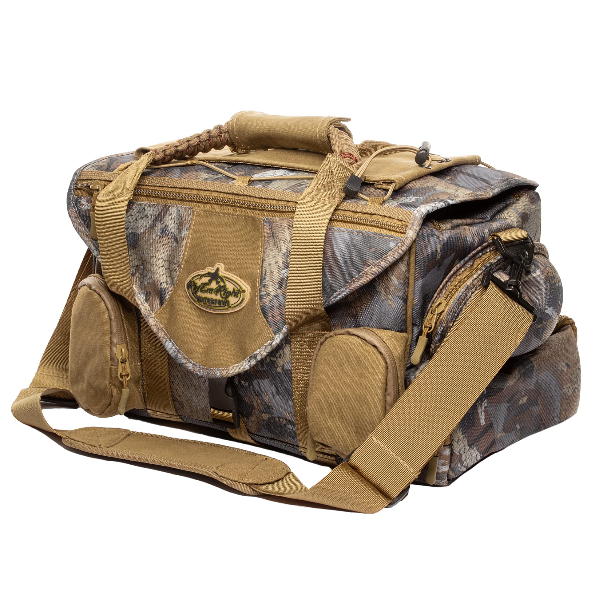 Rig'Em Right Waterfowl Shell Shocker Xlt Duck Hunting Blind Bag With Molded Ammo Compartments, Sunglasses Case, Drink Holder And