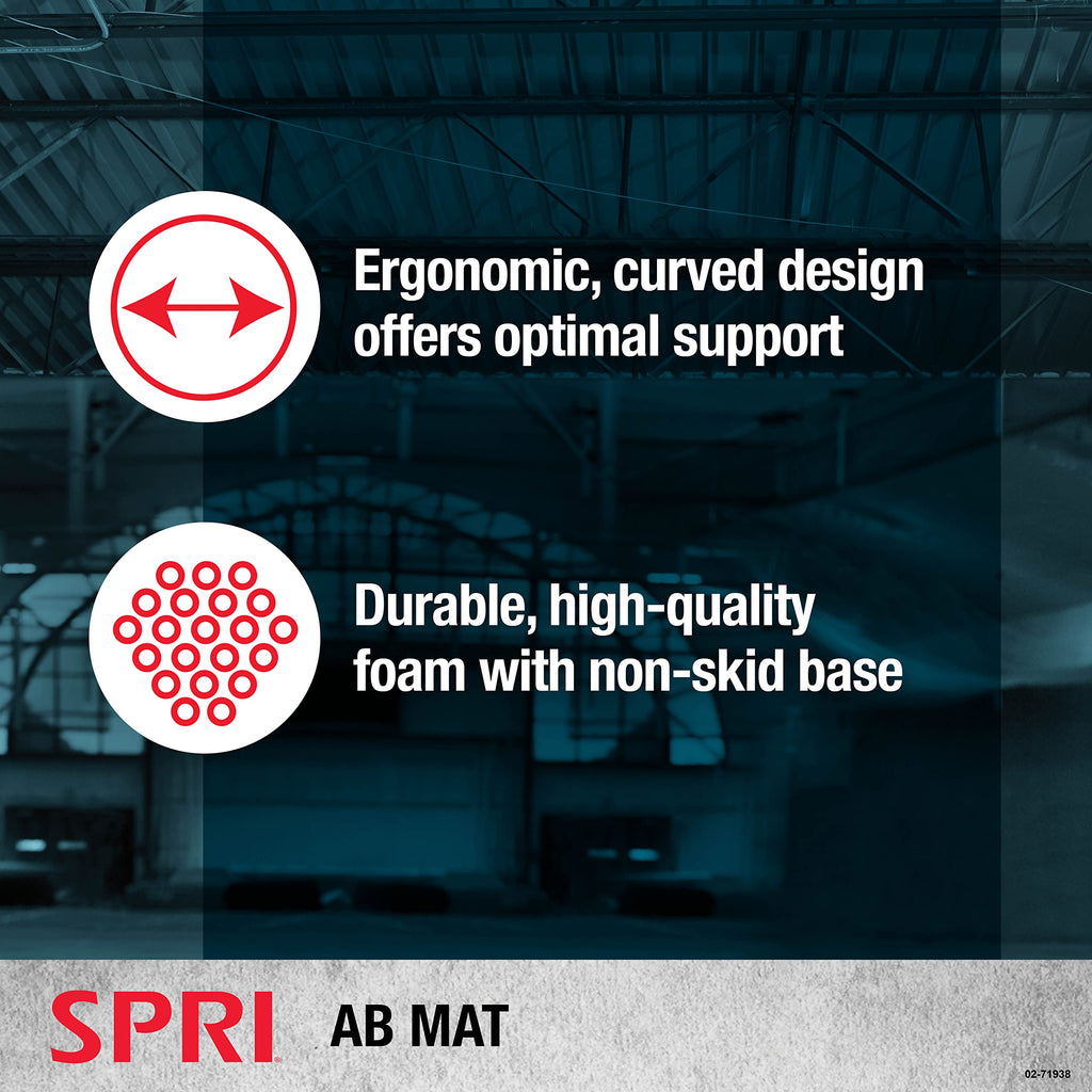 SPRI Ab Mat - Workout Mat Accessory for Abdominal Exercises, Sit-Ups, Crunches, Push-Ups, Core Training, and More - Portable Pad