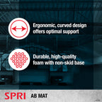 SPRI Ab Mat - Workout Mat Accessory for Abdominal Exercises, Sit-Ups, Crunches, Push-Ups, Core Training, and More - Portable Pad