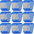 Shimeyao 180 Pcs 1.8 Small Aluminum Clip Keychain Buckle Clip Bulk Mini Aluminum D Ring Shape Small Lock Spring Snap Hook(Blue)