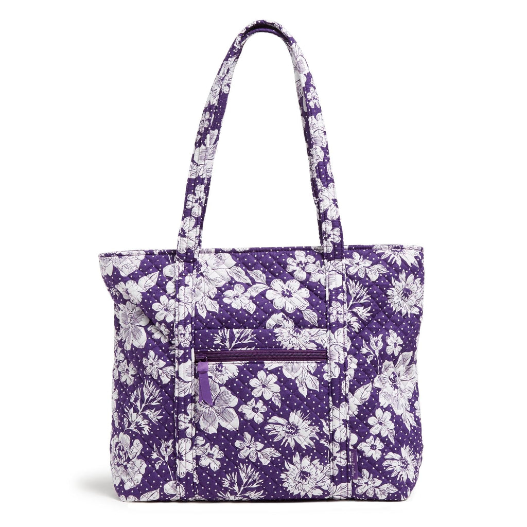Cotton Collegiate Vera Tote Bag (Multiple Teams Available), Purple/White Rain Garden