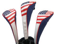 Usa Patriot Golf Zipper Head Covers Driver 1 3 5 Fairway Woods Headcovers U.S.A Neoprene Style Patriotic Driver Fits All Fairway