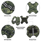 APEXUP 10lbs Weighted Vest Men Women, Weight Vest for Women Workout Equipment for Strength Training Running (Green Digi Camo)