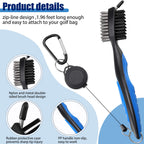 3 Pieces Golf Club Groove Sharpener Retractable Golf Brush And 6-Head Groove Sharpener Re-Grooving Tool And Cleaner For All Golf