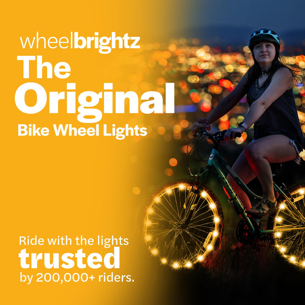 Brightz Wheelbrightz Led Bike Wheel Light, Gold - Pack Of 1 Tire Light - Bike Wheel Lights Front And Back For Night Riding - Bat