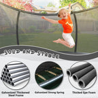 Liyarya 12FT Trampoline for Kids/Adults - Outdoor Trampolines with Enclosure Net Curved Poles and Ladder, Heavy Duty Trampoline