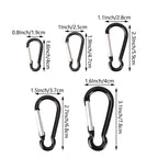 Swatom Aluminum Carabiner Clip 1.6 Inches Spring Snap Hook Keyring Carabiners Black For Camping Traveling Hiking Keychains Outdo