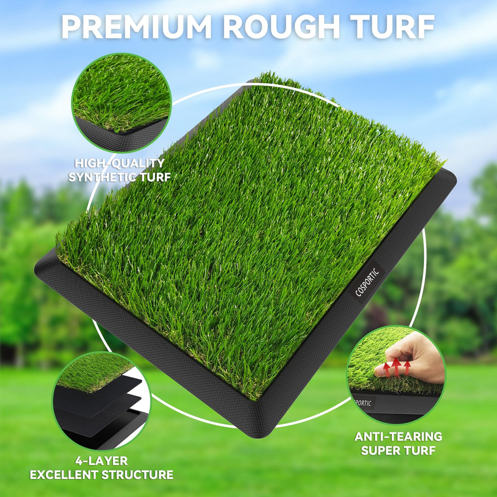 Golf Hitting Mat | Golf Training Mat For Swing Path Feedback/Detection Batting | Extra Replaceable Golf Practice Mat 16''X12'' |