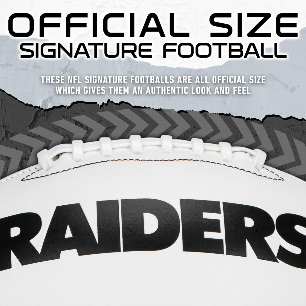Franklin Sports Nfl Las Vegas Raiders Autograph Football - Official Size White Panel Souvenir Football For Autographs + Signatur