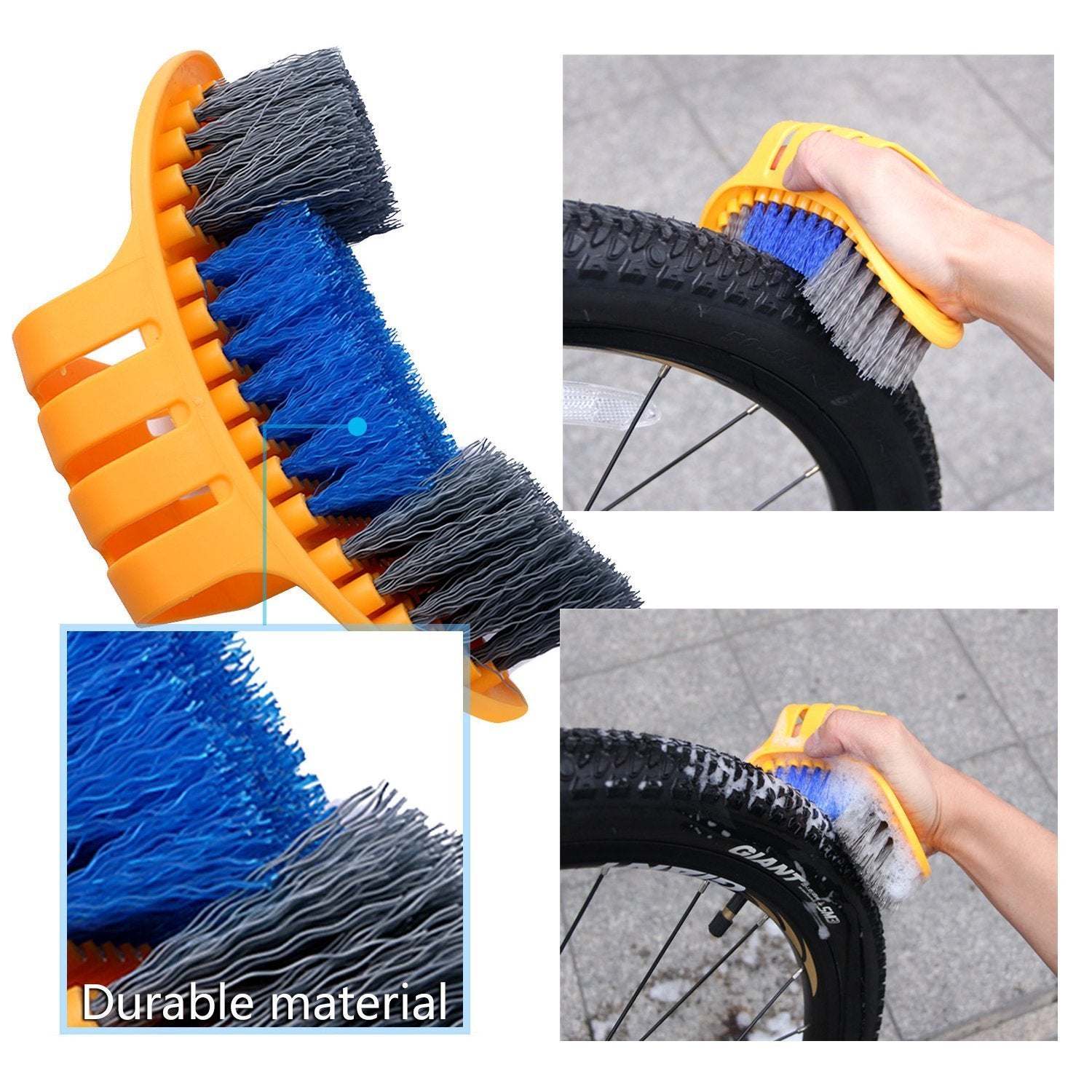 Oumers Bicycle Clean Brush Kit, 10Pcs Motorcycle Bike Chain Cleaning Tools Make Chain/Crank/Tire/Sprocket Cycling Corner Stain D