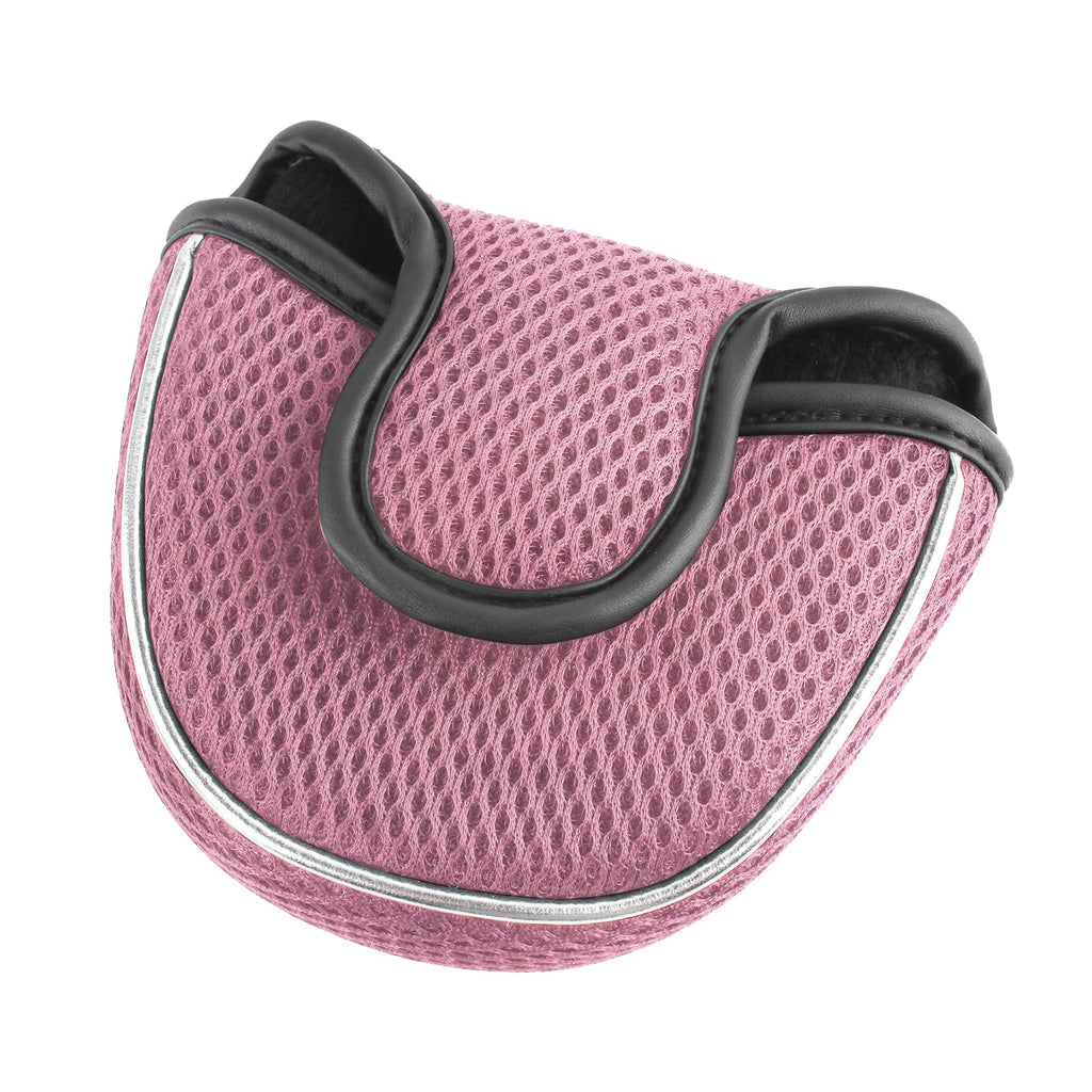 Andux Mesh Mallet Putter Cover Golf Putter Head Covers Pink, Semicircle