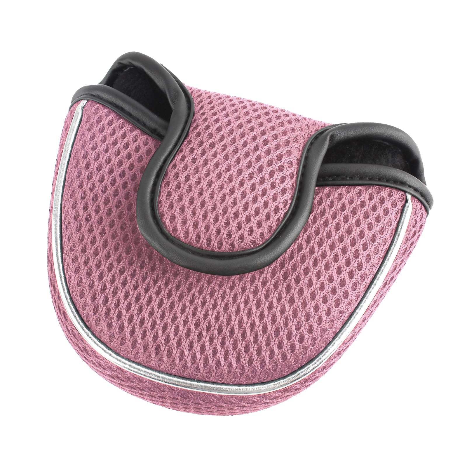 Andux Mesh Mallet Putter Cover Golf Putter Head Covers Pink, Semicircle
