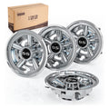 10L0L Golf Cart Ss Wheel Covers Hub Caps For Ezgo, Club Car, Yamaha - 8 Inch Snap-On Installation, Chrome, Set Of 4