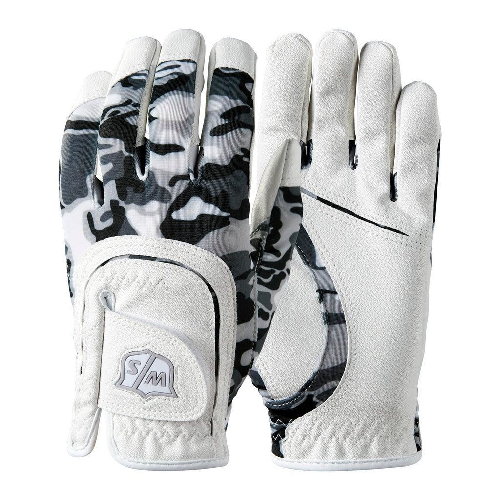 Wilson Junior Fit All Golf Glove - One Size, Left Hand, Black/White Camo