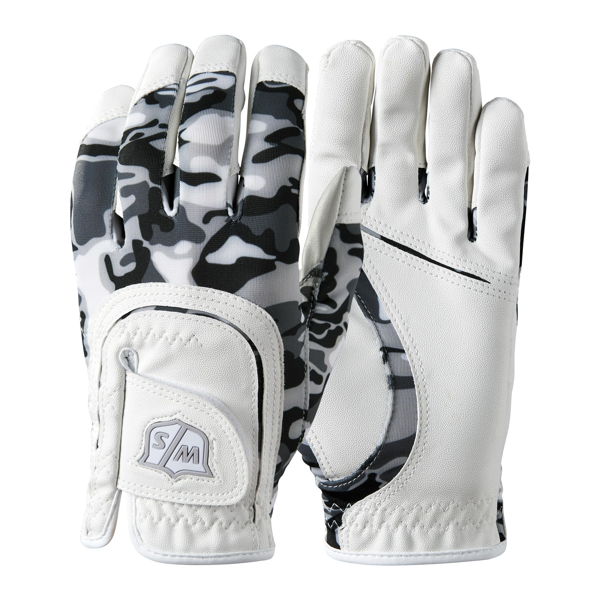 Wilson Junior Fit All Golf Glove - One Size, Left Hand, Black/White Camo