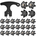 Cozypower 31 Pcs Golf Spikes Set Includes 30 Pcs Golf Cleats Replacement Black Cleats Spanner Metal Thread Screw 6 mm Dia Spike 
