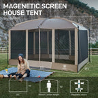 Ever Advanced Magnetic Screen House Room 11X9Ft, Hands-Free Entry,Screenhouse With Sun Protection For Camping&Picnic, 11X9Ftcamp