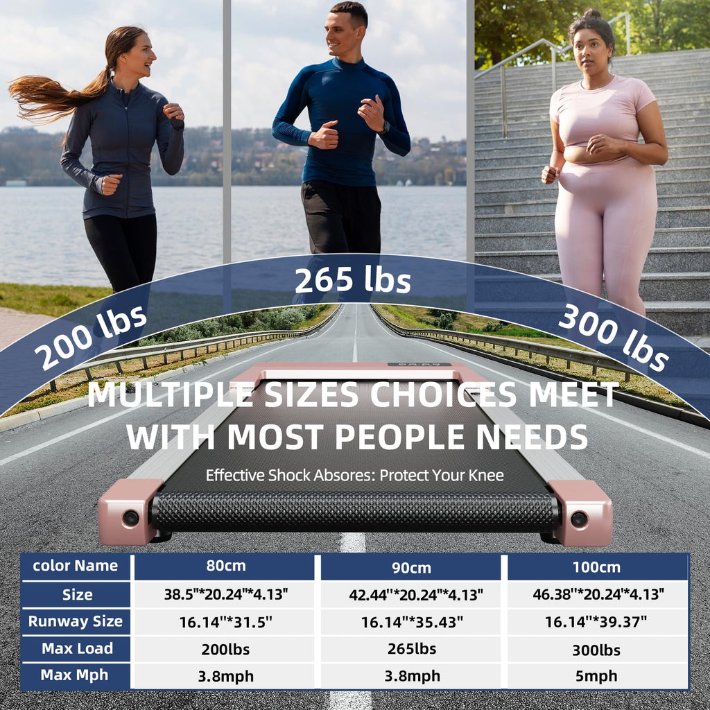 Walking Pad Treadmill - Deerrun Smart Under Desk Treadmill With Remote Control, 2 In 1 Portable Treadmills For Small Spaces, Ult