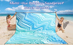 Beach Blanket Waterproof Sandproof Beach Mat 79 X 83/10'X9'For 2-8 Adults Quick Drying Outdoor Picnic Mat Beach Accessories For