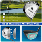 Tangkula 9 Pieces Men'S Complete Golf Club Set Right Handed, Includes 460Cc Alloy Driver & #3 Fairway Wood & #4 Hybrid & # 6 & #
