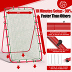 7x4 Ft Volleyball Rebounder Net, 5-Angle Adjustable Rebounder Net with 2 Target Stripes & Portable Travel Bag, 10-MIN Setup Boun