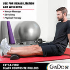 Cando Black Composite High-Density Roller, Half-Round, 6'''' X 36