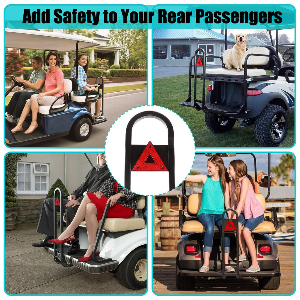 10L0L Newest Universal Golf Cart Rear Seat Safety Grab Bar, Heavy Duty Rear Seat Hand Rail Grab Bar Add Safety To Your Rear Pass