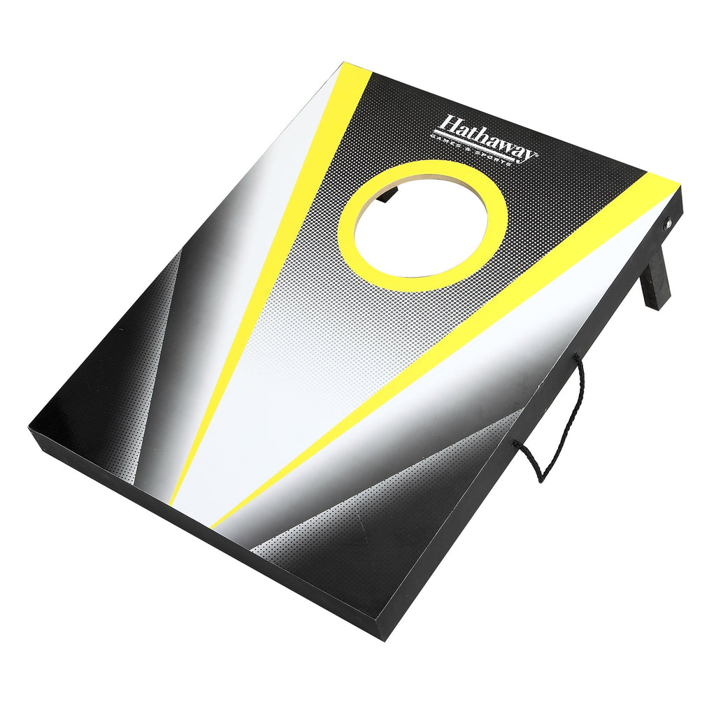 Hathaway Compact Cornhole Bean Bag Toss Game Set Black
