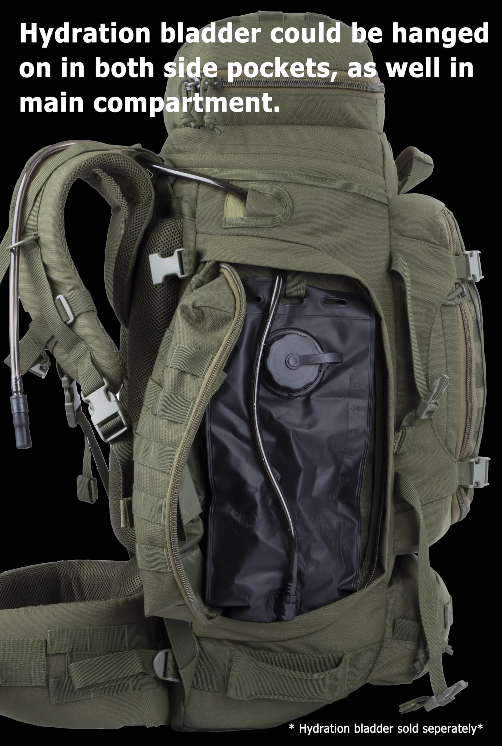 Xmilpax Large Internal Frame Backpack Tactical Molle Pack For Camping Backpacking Hunting Bushcraft Adventure 70L