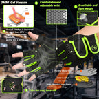Moreok Workout Gloves Padded Weight Lifting Gloves For Men/Women, [3Mm Gel] Fingerless Grip Gym Gloves Fitness Gloves Green-M