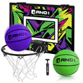AND1 Over The Door Mini Basketball Hoop: 18x12 Shatterproof Backboard, 2 Mini Basketballs, and Hand Pump Included- Ultimate Indo