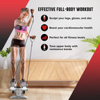 Mini Stepper & Stair Climber Machine - W/Resistance Bands Set - Built In Monitor By Nordic Lifting