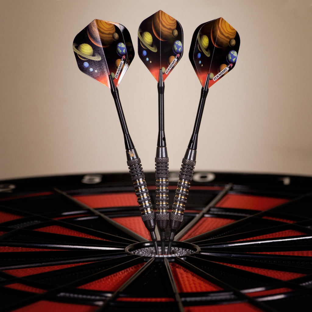 Elkadart Orbital Soft Tip Darts With Storage/Travel Case, Ringed, 18G,Black