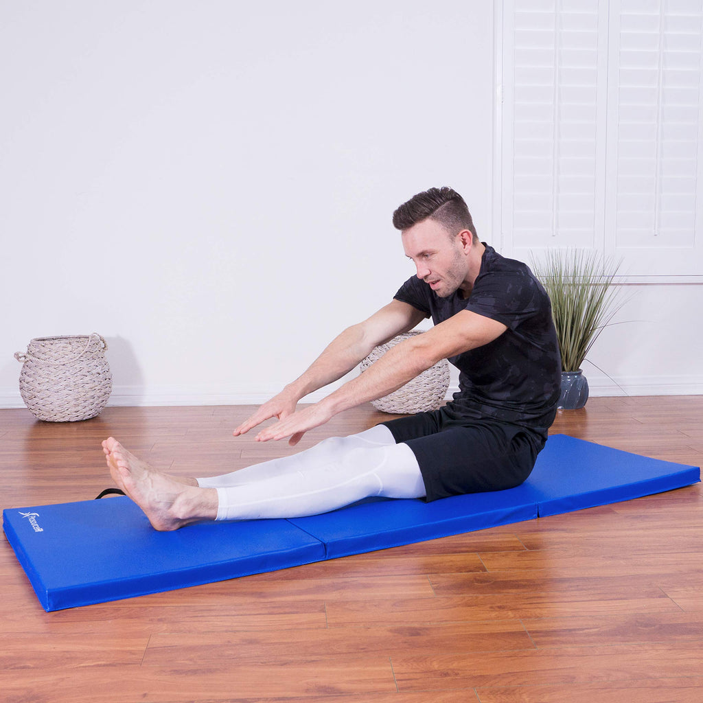 Prosourcefit Tri-Fold Folding Exercise Mat - Blue, Ps-1952-Tfm-Blue