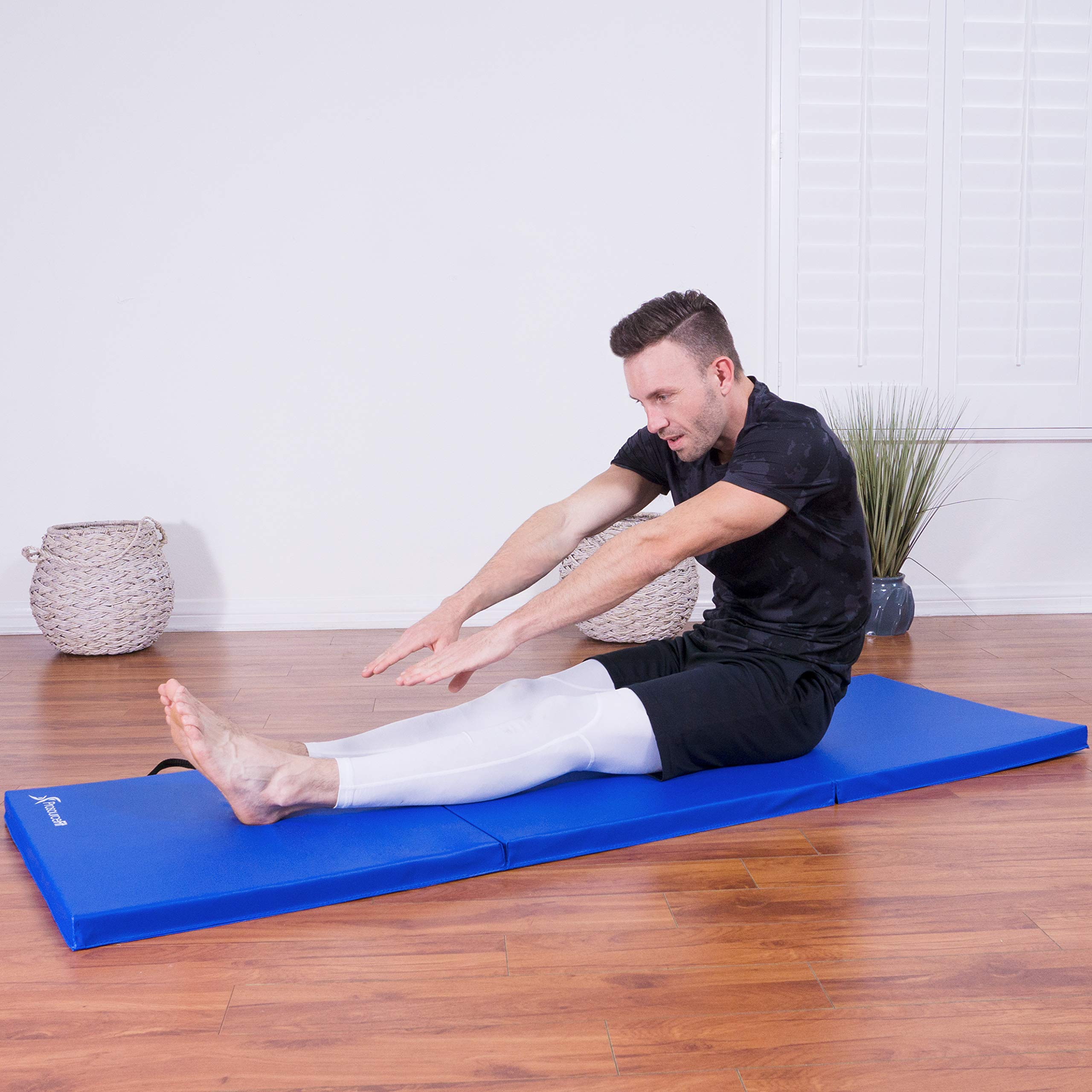 Prosourcefit Tri-Fold Folding Exercise Mat - Blue, Ps-1952-Tfm-Blue