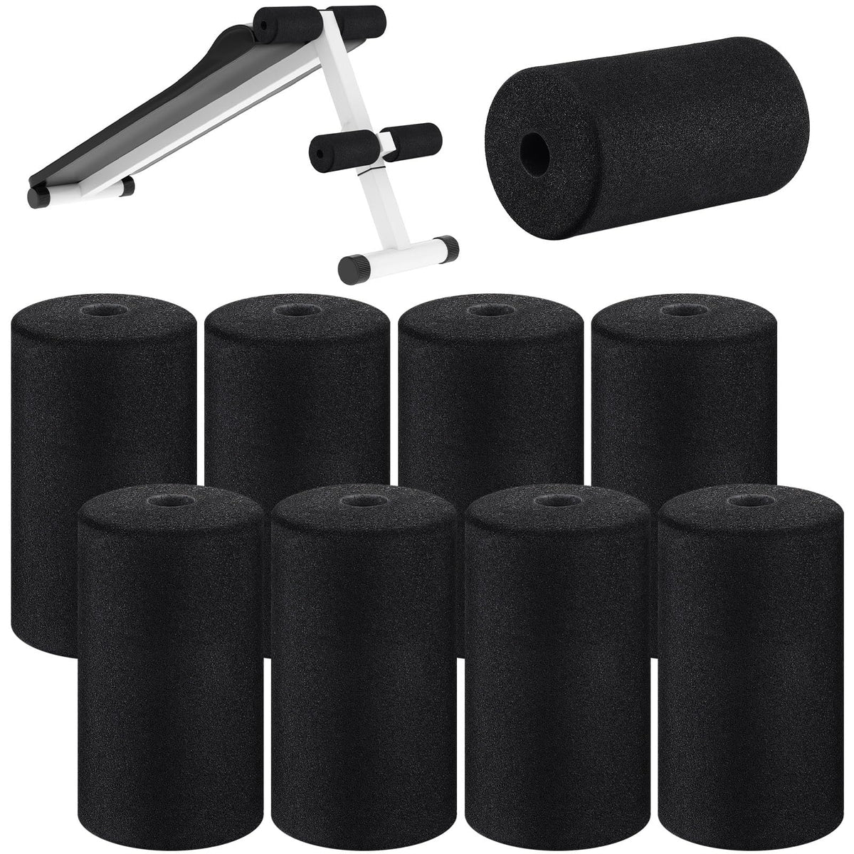 Deekin 8 Pieces Foam Foot Pads Rollers Set High Density Foam Roller for Gym Exercise Machines Equipment Replacements Exercise Ma