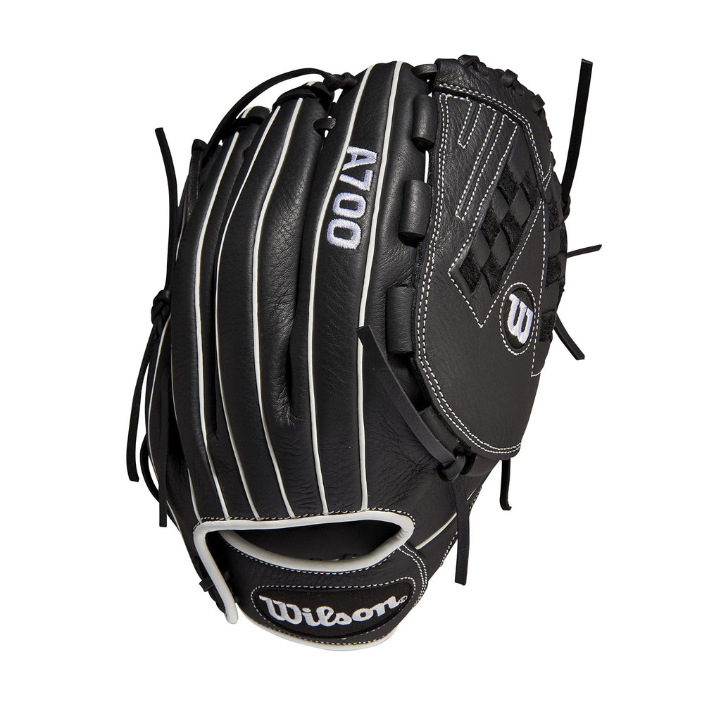 Wilson 2022 A700 12.5'' Fastpitch Outfield Glove - Left Hand Throw, Black/White