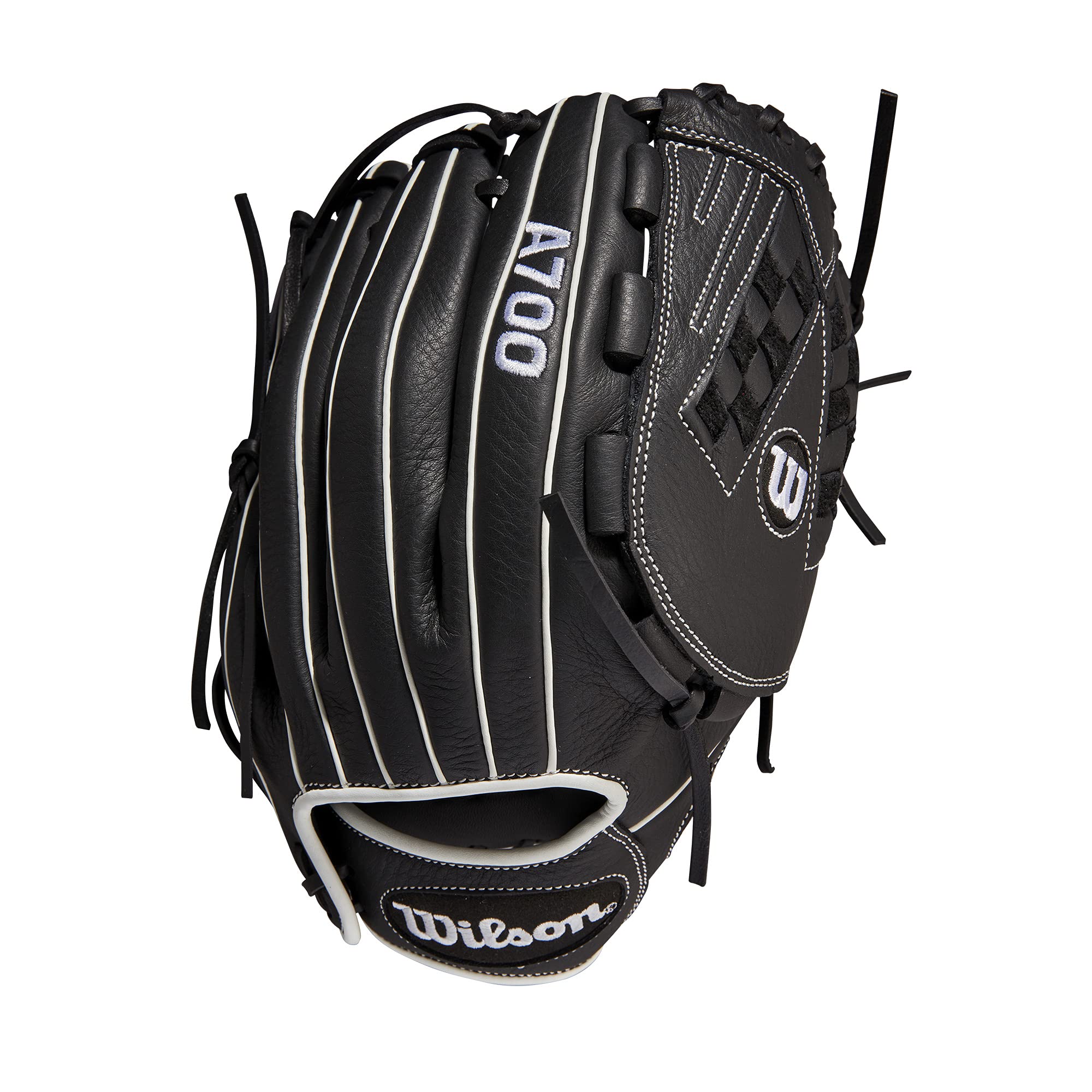 Wilson 2022 A700 12.5'' Fastpitch Outfield Glove - Left Hand Throw, Black/White