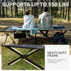 Ever Advanced Oversized Camping Cot For Adults With Zipper Xl Large Sleeping Cots 41'' Wide Heavy Duty Bed Supports Up To 550 Lb