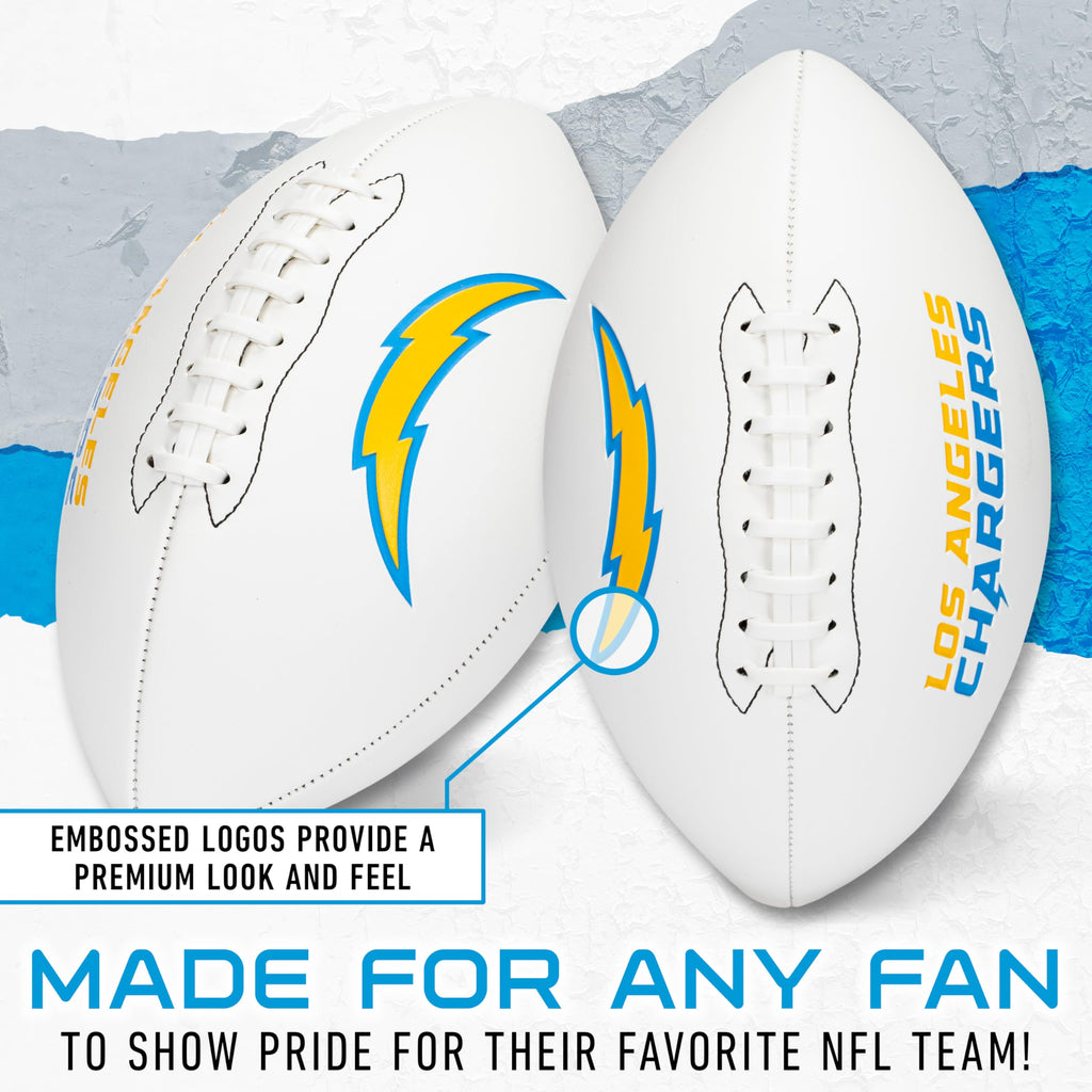 Franklin Sports Nfl Los Angeles Chargers Autograph Football - Official Size White Panel Souvenir Football For Autographs + Signa