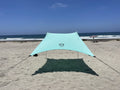Neso Tents Beach Tent with Sand Anchor, Portable Canopy Sunshade - 7' x 7' - Patented Reinforced Corners (Seafoam)