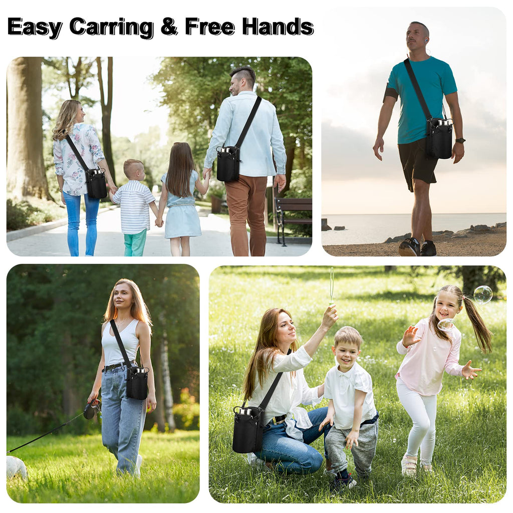 Cosmos Water Bottle Bag Crossbody Bottle Holder Carrier Case Bag Bottle Sling Bag Pouch With Adjustable Shoulder Strap & Pocket,
