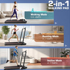 Ancheer Folding Treadmill With Incline, 2.5Hp Under Desk Treadmill For Home, 300Lbs Low Noise Walking Pad With Remote Control An