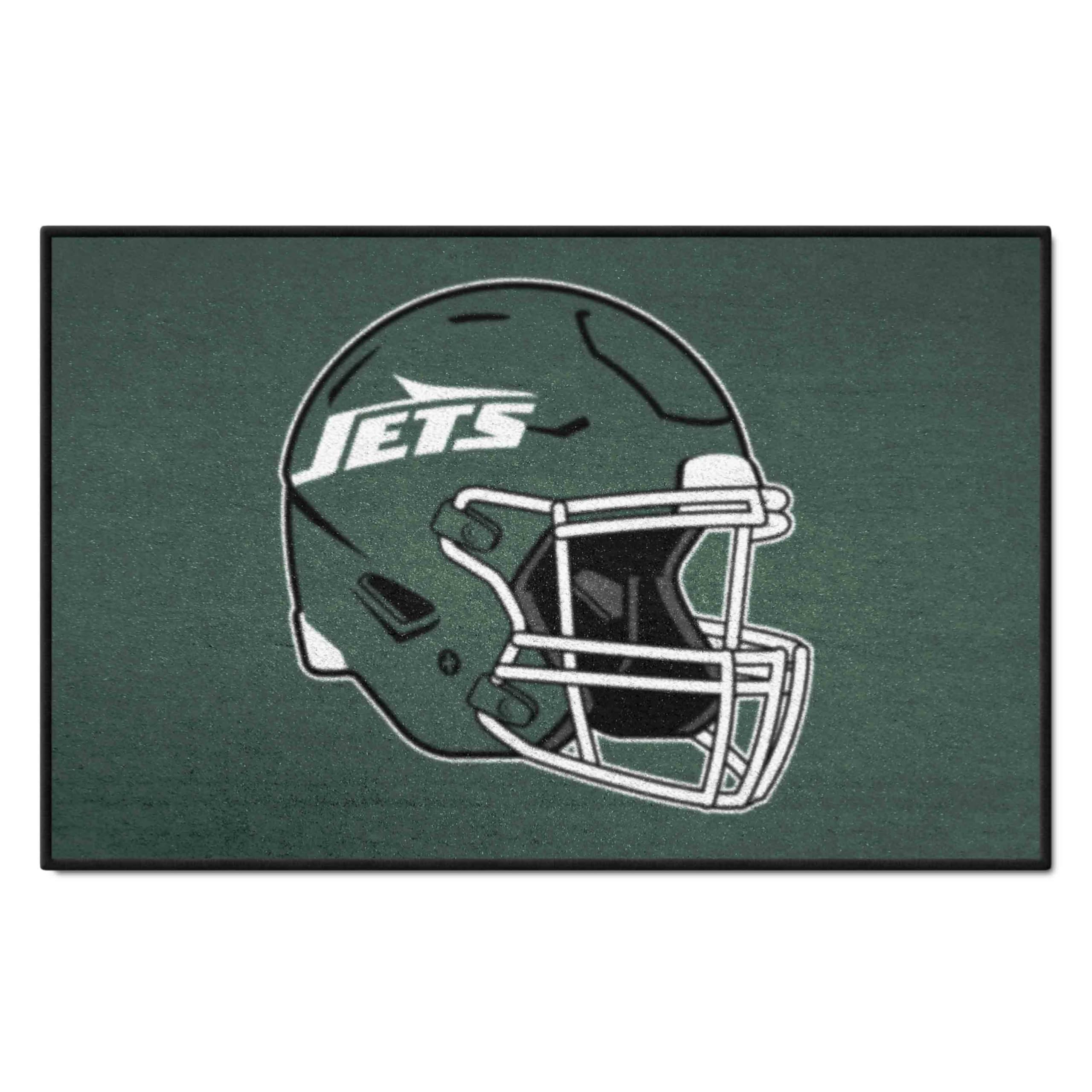 FANMATS 5815 New York Jets Starter Mat Accent Rug - 19in. x 30in. | Sports Fan Home Decor Rug and Tailgating Mat - Jets Helmet L