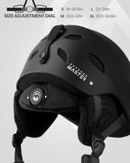 OutdoorMaster Kelvin Ski Helmet - Snowboard Helmet for Men, Women & Youth (Black,XL)