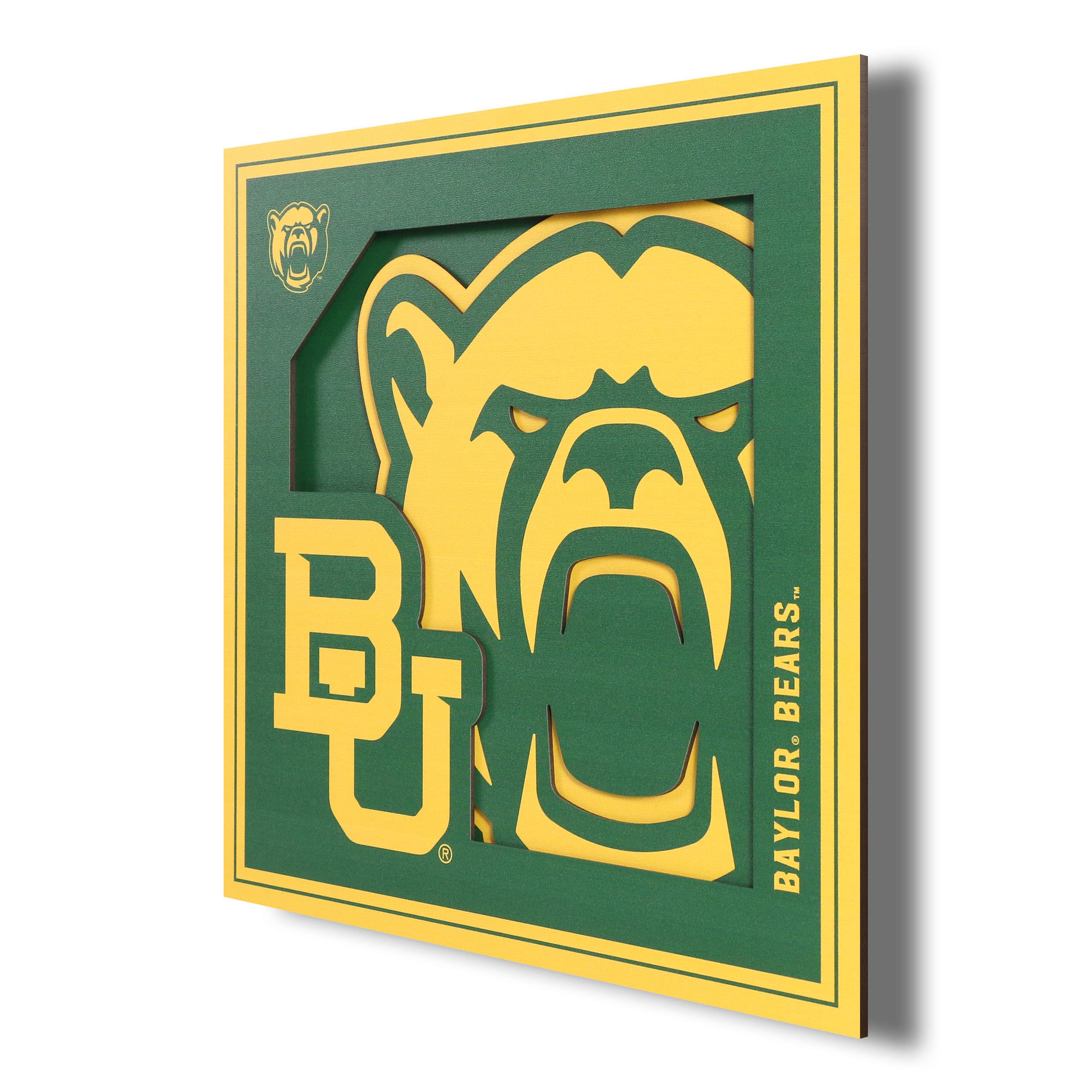 Youthefan Ncaa Baylor Bears 3D Logo Series Wall Art - 12X12