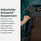 Osprey Renn 65L Womens Backpacking Backpack, Dark Charcoal/Gray Wolf