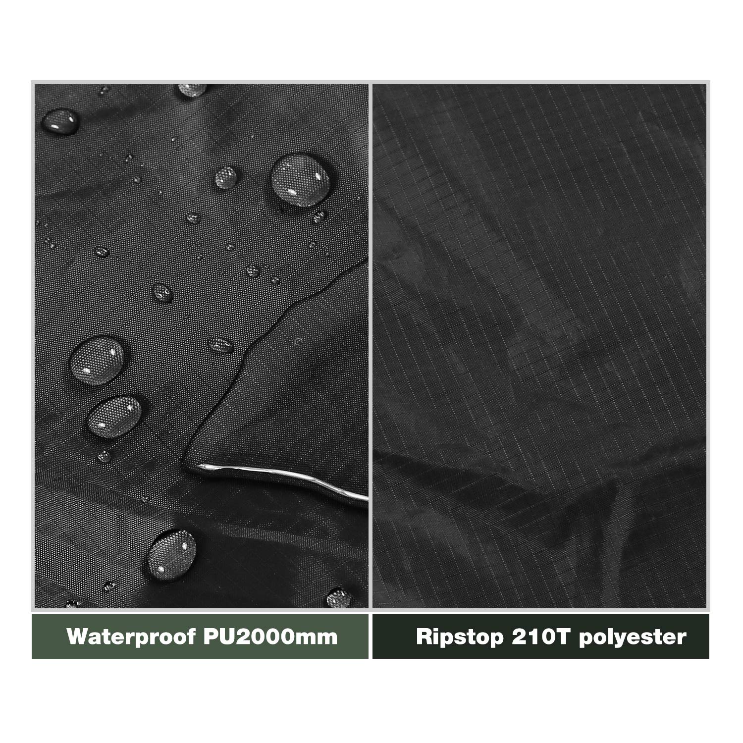 Redcamp Hammock Rain Fly Camping Tarp Waterproof, 10X10Ft Lightweight Backpacking Rain Tarp Shelter For Hiking Outdoor, Black