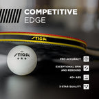Stiga 3-Star Table Tennis Balls, White (24 Pack)