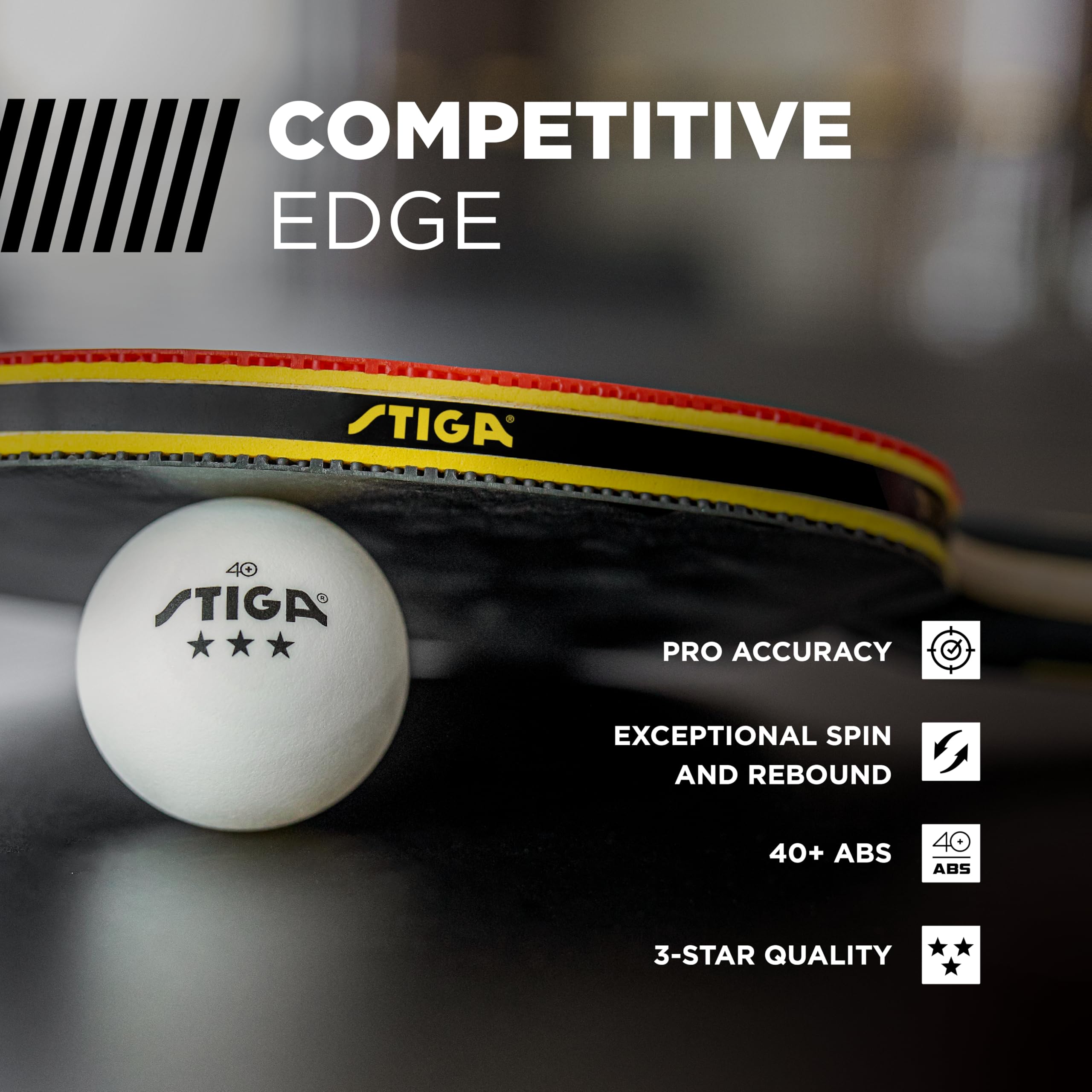 Stiga 3-Star Table Tennis Balls, White (24 Pack)